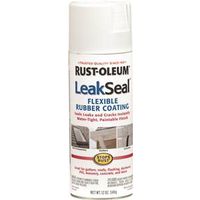 Rust-Oleum 267970 Rubberized Spray Coating, White, 12 oz Can, LeakSeal Spray