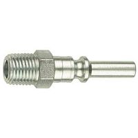 Tru-Flate 12-425 L-Style Plug, 1/4 in MNPT, Steel Air Line Nipple, 1/4 Male