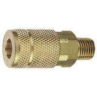 Tru-Flate 13-125 Coupler, 1/4 in, MNPT, Brass 1/4" T Auto Coupler