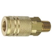 Tru-Flate 13-225 Coupler, I/M-Style, 1/4 in, MNPT, Brass 1/4" NPTM Universal Coupler