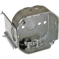 Raco 160 Octagonal Box, 4.067 in OAW, 1-Gang, 3-Knockout, Steel, Gray