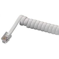 Zenith TH1025W Telephone Cord, White Sheath, 25 ft L Handset Cord