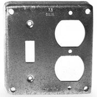 Raco 906C Exposed Work Cover, 4-3/16 in L, 4-3/16 in W, Square, Steel, Gray, Galvanized, 10/BAG