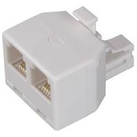 White Modular Duplex Jack Plug