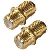 Zenith VA1002RG6FT Feed-Thru Connector, F Connector, Gold 2PK