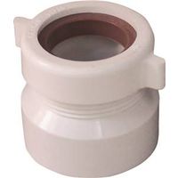 Canplas Trap Pipe Adapter, 1-1/2" x 1-1/4" x 1-1/2", MNPT x Hub, PVC, White
