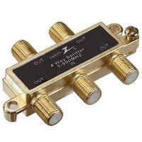 Zenith VS1001SP4W Coax Splitter, 900 MHz, 1 Video Input, 4 Video Output
