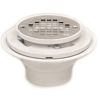 Oatey Low-Profile Shower Drain with Ring, PVC and Polished Stainless Steel, 2 in Pipe