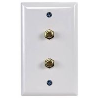 Zenith VW1001WJ2W Dual Coaxial Cable Wall Jack, 4-1/2 In L, 2-3/4 In W, White