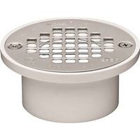 Oatey 3" x 2" Floor Drain, White, 4.3" OD, Solvent Weld, PVC Body (Model 43579)