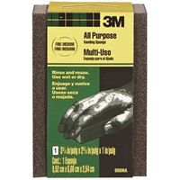 3M 908 Sanding Sponge, 3-3/4 in L, 2-5/8 in W, Fine/Medium, Aluminum Oxide Abrasive