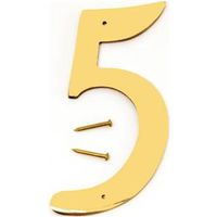 Hy-Ko Solid Brass House Number 5, 4 in H x 2.5 in W (Model BR-40/5)