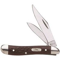 Case 00046 Folding Pocket Knife, 2-Blade 2-7/8" Peanut Knife, Clip and Pen Blade