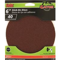 Gator 3013 Sanding Disc, 6 in Dia, 40 Grit, Extra Coarse, Aluminum Oxide Abrasive 3 Pack