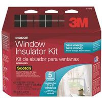 Scotch Window Insulation Kit, 0.75 in Thick, 17.5 ft L, Clear Plastic (2141)