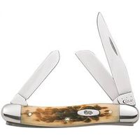 Case 00042 Folding Pocket Knife, 3-Blade, Clip and Spey Blade, Polished Mirror Stainless Steel