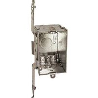 Raco 6358469 Gangable Switch Box, 1-Gang, 7 Knockout, Steel, Galvanized, Bracket 3x2-1/2D