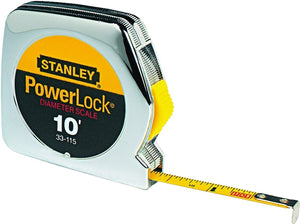 STANLEY Pocket Measuring Tape, 10 ft L Blade, 1/4 in W Blade, Steel Blade, ABS Case, Chrome C (33-115)