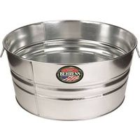 Behrens 1GS Wash Tub, 11 Gal Capacity, Galvanized Steel, 10.5 Gal Rnd Tub
