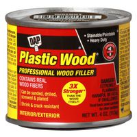 DAP Plastic Wood Filler, Walnut, 4 oz - Strong Solvent Paste for Patching and Repair