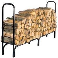 Shelter Extra Large Log Rack, 13"W x 96"D x 45"H, Steel Base, Powder-Coated Black (SLRXL)