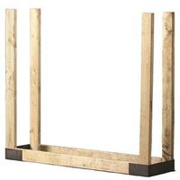 Shelter Adjustable Log Rack Bracket Kit, 14" W, Steel Base, Powder-Coated Black