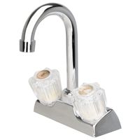 Boston Harbor Bar Sink Faucet, 2-Handle, Chrome Plated, Deck Mount, Round Handle (PF4205A)