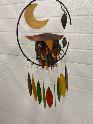 Spiky Owl with Moon Chime