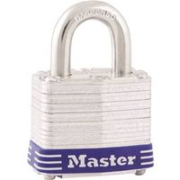 Master Lock Padlock, Keyed Different, 5/16" Dia Shackle, 15/16" H Steel Body and Shackle