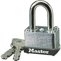 Master Lock Padlock, Keyed Differently, 1/4" Shackle, Steel Body, 1-1/2" Wide (22D)