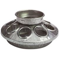 Little Giant 9810 Chick Feeder, 1 Qt Capacity, 8-Compartment, Steel, Galvanized