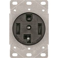 Eaton Cooper Wiring 1257-SP Power Receptacle, Flush Mounting, 3-Pole, 30 A, NEMA 14-30R, Black