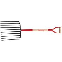 Razor-Back 76125 Ensilage Fork, 10 Tine, Steel Tine, Hardwood Handle, D-Shaped, 30 in L Handle