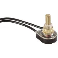 Gardner Bender GSW-25 Pushbutton Switch, 1/3/6 A, 125/250 V, SPST, Lead Wire Terminal, Black