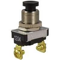 Gardner Bender GSW-22 Pushbutton Switch, 6/3 A, 120/240 V, SPST, Screw Terminal, Chrome