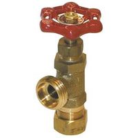 B&K ProLine Series Boiler Drain Valve, 1/2" Compression x Hose, 125 psi, Brass Body