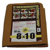 8' x 10' 10 oz Green Canvas Tarp (4 lbs)