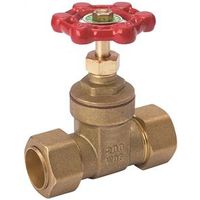 B & K ProLine Series 100-804NL Gate Valve, 3/4 in Connection, Compression, 125, 200 psi Pressure, Brass/Bronze Body