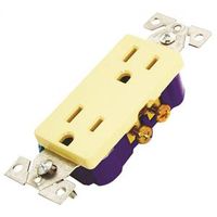Eaton Wiring Devices 1107V-BOX Duplex Receptacle, Ivory, 15A, 125V, NEMA: 5-15R, 60 Hz