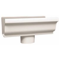 Amerimax 27010 Gutter End with Drop, 2" W, Aluminum, White, for 5" K-Style Gutter System