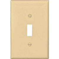 Eaton Wiring Devices PJ1V Wallplate, Mid-Size, 4-7/8 in L, 3-1/8 in W, Ivory