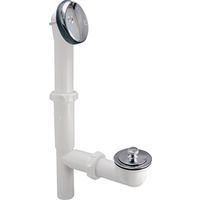 Keeney Bath Drain Assembly, Plastic and Zinc, White and Chrome