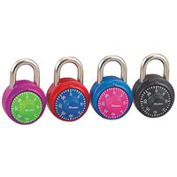Master Lock Padlock, 9/32" Dia Shackle, 3/4" H Steel Shackle, Steel Body, Anodized Aluminum