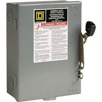 Square D D211NCP Safety Switch, 2-Pole, 30A, 120/240V, DPST, Lug Terminal