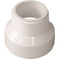 IPEX 1-1/2" x 1-1/4" PVC Pipe Adapter, MNPT x Hub, White, Schedule 40 (192860)