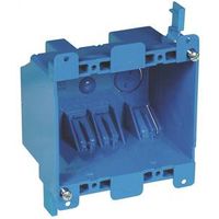 Carlon 2-Gang PVC Outlet Box, 25 cu in, Blue, with Clamp (Model B225R)
