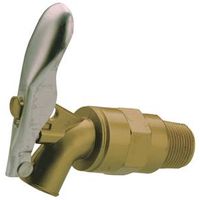 B&K Self-Closing Drum and Barrel Faucet, 3/4" Connection, MPT x Plain, Zamak Body, Brass