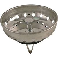 Plumb Pak PP820-50 Basket Strainer, 3.15 in Dia, Stainless Steel, Spring Style Post