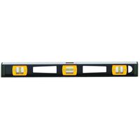 Johnson 3748 I-Beam Level, 48 in L, 3-Vial, 2-Hang Hole, Non-Magnetic, Aluminum, Black