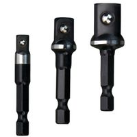 Milwaukee 48-32-5033 Socket Adapter Set, 1/4 in Drive, Hex Drive, 1-7/8 in L, Steel, 3PC